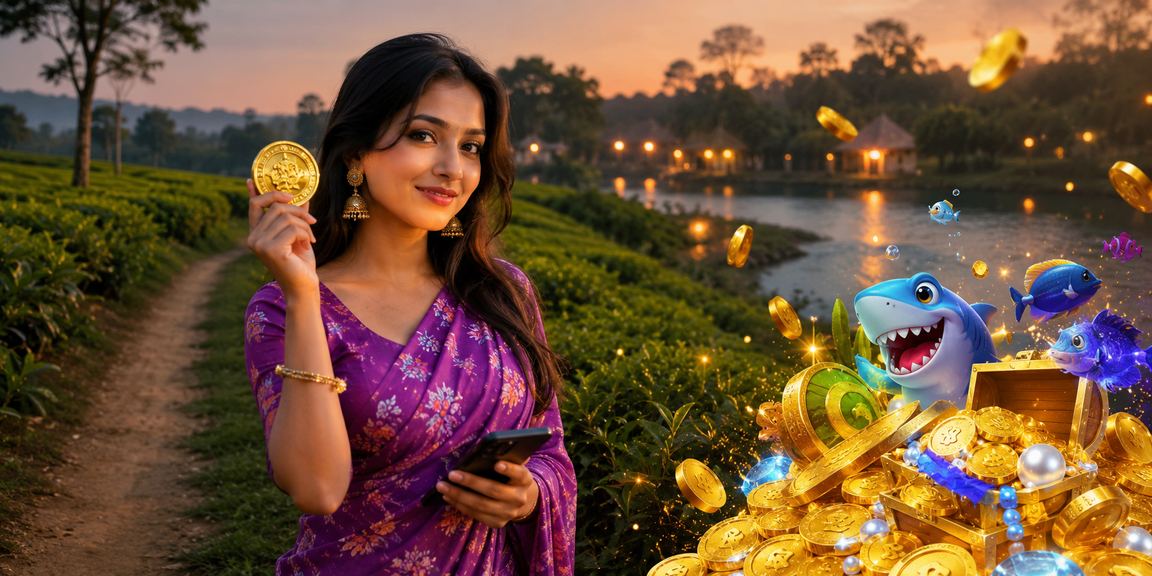 রংপুরের চা বাগানের পরিবেশে ফিশিং গেম খেলছেন একজন ভিআইপি সদস্য